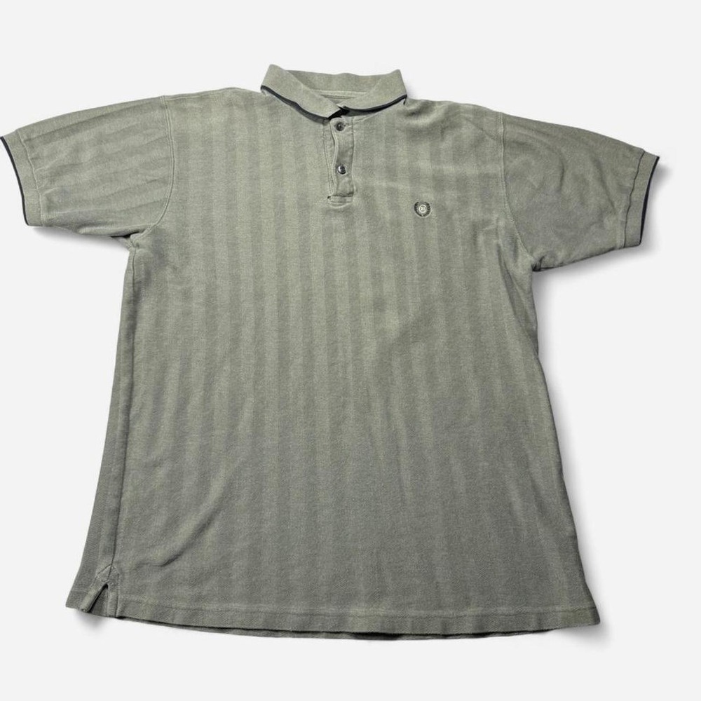 Chaps Ralph Lauren green striped cotton polo shirt, size XL
